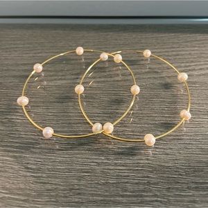 Pearl hoop earrings